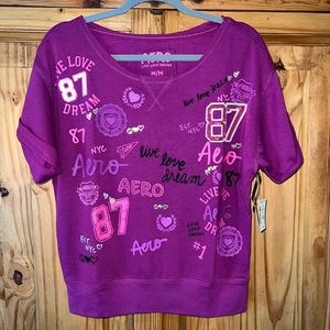 Aeropostale short sleeve sweatshirt. SZ. M. NWT